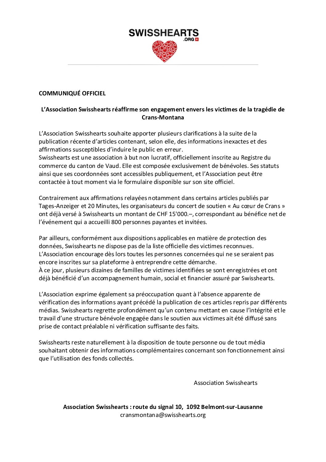 communiqué de presse article media